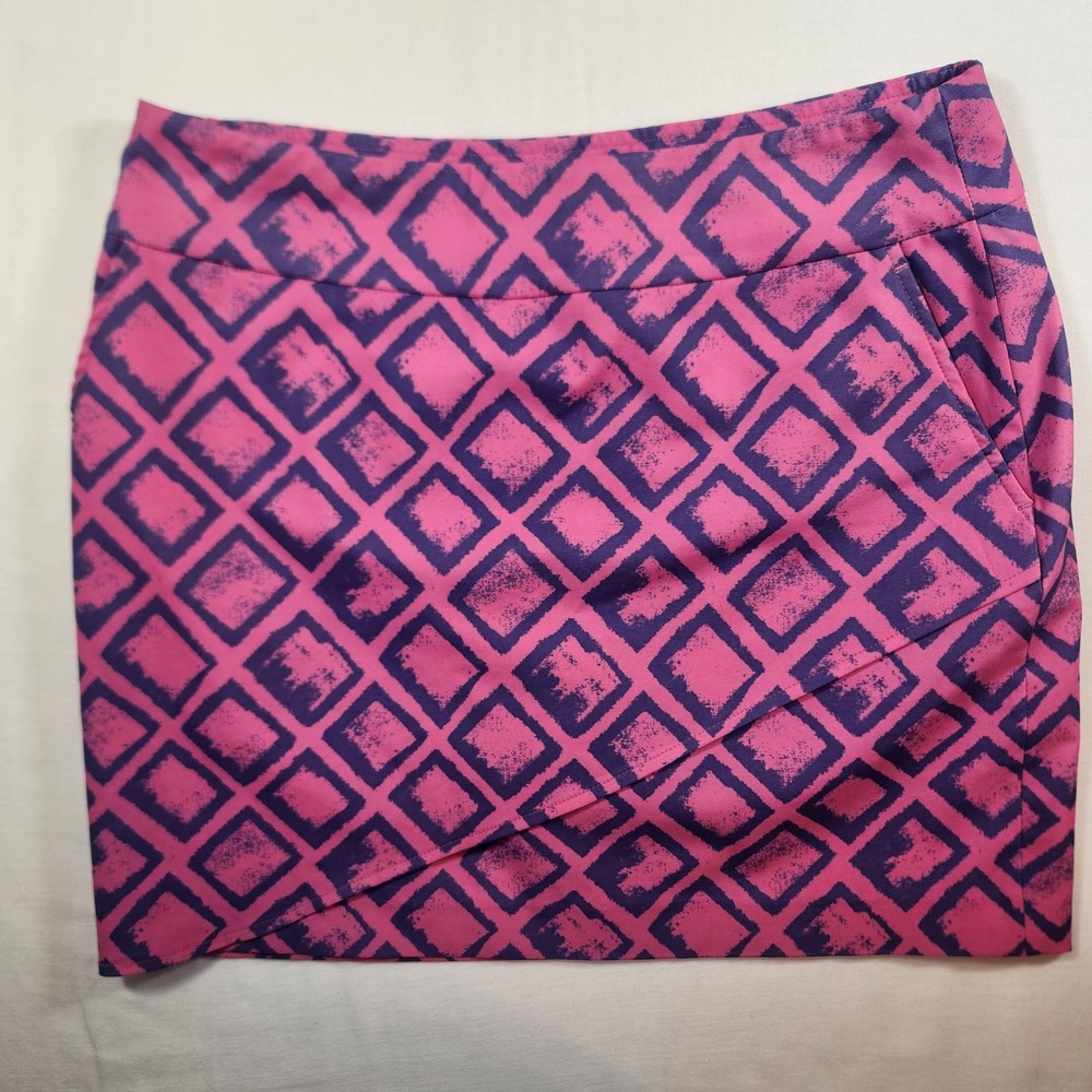 EP Sport‎ Womens Pink Purple Diamond Print Golf Skort Size Medium Activewear